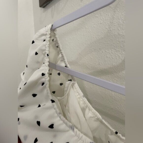 New Superdown Boho Festival Crop Top Hearts Coquette Beachy Stretch Top - Picture 3 of 8